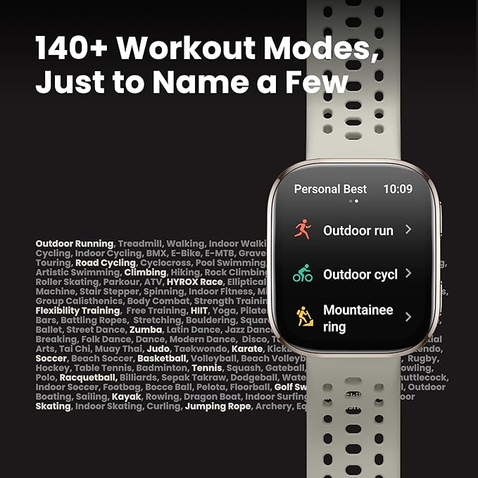 Amazfit Bip 6 Smart Watch 46mm, 14 Day Battery, 1.97" AMOLED Display, GPS & Free Maps, AI, Bluetooth Call & Text, Health, Fitness & Sleep Tracker, 140+ Workout Modes, 5 ATM Water-Resistance, Black