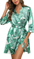 Samring Women's Bride Bridesmaids Robe Short Satin Kimono Robes for Wedding & Bridal Party Silk Bathrobes for Women