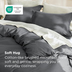 Bedsure Duvet Cover Queen Size - Soft Double Brushed Bedding Set for Kids & Adults, Zipper Closure, 3 Pieces, Includes 1 Duvet Cover (90"x90") & 2 Pillow Shams, NO Comforter, Dark Grey