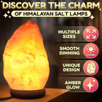 Himalayan Salt Rock Lamp with Dimmer – Hand-Carved Himalayan Salt Lamp Night Light 5.5–7" with Adjustable Warm Glow for Sleep & Relaxation