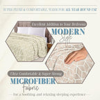 Elegant Comfort Luxury Velvety Feel Blanket, All-Season Lightweight Blanket, Ultra Plush, Soft, Cozy-Fuzzy Flannel Fleece for Couch, Sofa, Bed, Travel, Cube Design, Twin/Twin XL, Cream