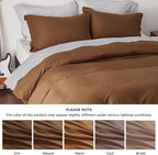 Bedsure Duvet Cover Full Size - Soft Double Brushed Bedding Set for Kids & Adults, Zipper Closure, 3 Pieces, Includes 1 Duvet Cover (80"x90") & 2 Pillow Shams, NO Comforter, Brown