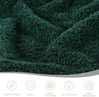 Exclusivo Mezcla Fleece Bed Blankets Queen Size, Ultra Soft, Lightweight and Fuzzy Forest Green Blanket for Women, Home Decor, 90x90 Inches