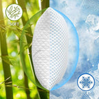 Cooling Shredded Memory Foam Pillow Queen Size - Adjustable Loft for Back & Side Sleepers, Breathable & Supportive Bed Pillow with Removable Washable Cover(Queen Pack of 1)