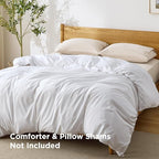 Bedsure Duvet Cover Full Size - Only Includes 1 Duvet Cover (80"x90"), Hotel Luxury Soft Double Brushed All Season Bedding for Kids & Adults, Zipper Closure, White (No Comforter, No Pillow Shams)