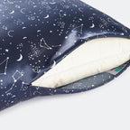 ALASKA BEAR Luxury Silk Pillowcase for Beauty Sleep, Genuine 22 Momme Mulberry Silk Pillow Case Slip for Room Decor, Navy Constellation Floral Pattern Printed, Queen Size (1pc, Gift Box)