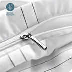 Bare Home Duvet Cover - Full Size Bedding Set - Premium 1800 Super Soft Collection - Lightweight, Cooling - Soft Breathable Duvet Cover (Full, Modern Plaid - White/Grey)