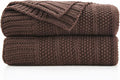 Douceur Brown Throw Blanket for Bed, Soft Cozy Lightweight Stripe Pattern Knitted Throw Blanket for Sofa, Living Room Gift, 60"X80"