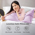 Bedsure Satin Pillowcase 2 Pack Similar to Silk Pillow Cases Standard Size, Pillow Case for Sleeping Women with Envelope Closure, Gifts for Women Men, Navy, 20x26 Inches, 2pcs
