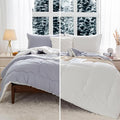 COTTEBED Ultra-Soft Reversible Warm Comforter Set Twin Sized, Winter Milk Cup Grey White Breathable Bedding Down Alternative Comforter for Boy Kids Girl School College Dorm Christmas, Twin/TwinXL