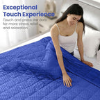 Wemore Minky Dot Weighted Blanket for Adults King Size 25 lbs, Soft Cozy Heavy Blanket for Bed and Couch, Breathable Blanket for All-Season with Glass Beads, Blue 80 x 87 inches