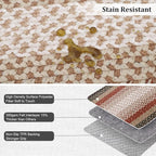 RUGSREAL 2x10 Long Hallway Runner Rug Braided Print Mat Kitchen Runner Rug with Rubber Backing Washable Farmhouse Runner Carpet Rustic Accent Area Rug for Living Room Bedroom Bathroom, Crimson/Earthy