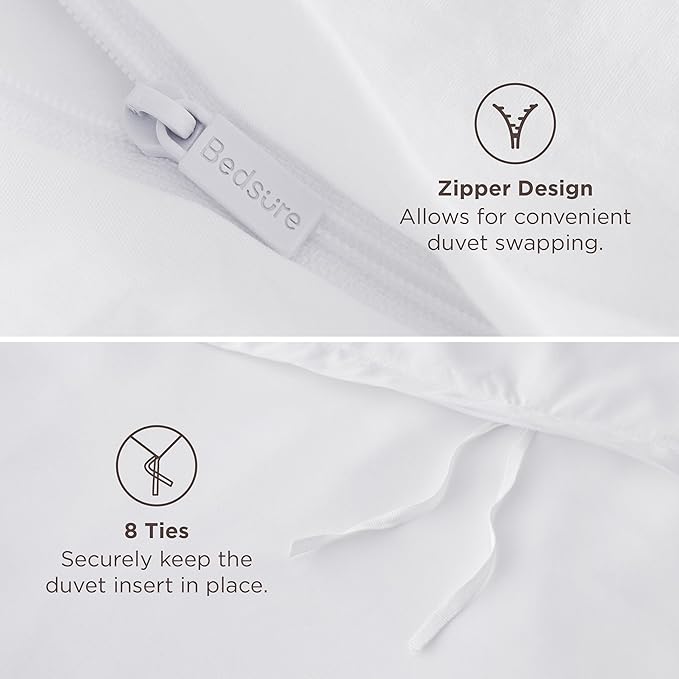 Bedsure Duvet Cover Oversized King Size - Only Includes 1 Duvet Cover (120"x98"), Hotel Luxury Soft Double Brushed All Season Bedding, Zipper Closure, White (No Comforter, No Pillow Shams)