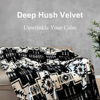Fleece Blanket King - 104x90 Inch Lightweight & Buttery-Soft Throw for Bed, Sofa, Camping | 300GSM Cloud-Touch Microfiber | Cozy Essentials for Travel & Movie Nights, (Boho Black White)
