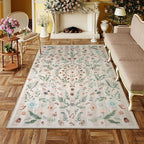 Lahome Chloe Insect Botanical Washable Beige 5x7 Area Rugs for Living Room, Non Slip Rugs for Bedroom, Boho Indoor Throw Dining Room Rugs for Under Table Carpet for Entryway Kitchen Office(Beige,5x7)