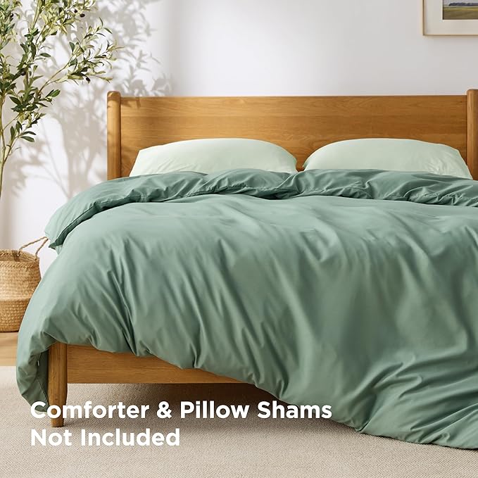 Bedsure Duvet Cover Queen - Only Includes 1 Duvet Cover (90"x90"), Hotel Luxury Soft Double Brushed All Season Bedding for Kids & Adults, Zipper Closure, Sage Green (No Comforter, No Pillow Shams)
