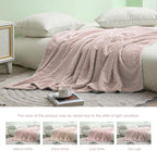 Exclusivo Mezcla Fleece Twin Size Blanket for Bed, 90x66 Inches Soft Cozy Jacquard Flannel Blankets, Lightweight Fuzzy Plush Warm for Women, Camel