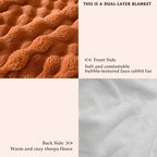 50x60 Inches Ultra-Soft Fuzzy Faux Fur Plush Throw Blanket - Thick, Warm Sherpa for Couch, Sofa, Bedroom, Camping - Decorative Blanket for Cozy Warmth, Bubble Rust