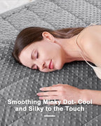 Weighted Blanket for Adults Queen Size 15 lbs, Soft Cooling Minky Dot Heavy Breathable Blanket for All-Season, Washable Weighted Throw with Glass Beads, 60 x 80 Inches, Grey
