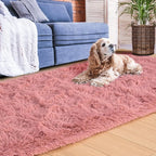 ISEAU Runner Rug for Bedroom, Dorm, College, Apartment, 2x6 Feet Shag Area Rug with Upgrade Non Slip, Fluffy Carpet Runner for Hallway, Fuzzy Soft Living Room Rugs for Girls Bedroom Decor, Blush