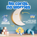Tip perk Moon Lamp for Baby Nursery - Floating Moon Wall Lamp for Nursery | Cute Floating Moon Lamp for Kids Bedroom | Battery-Operated Hanging Night Lights | Cordless Moon Lights for Bedroom