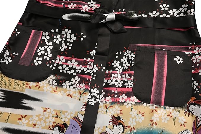 Valennia Women Long Silky Bathrobe Satin Kimono Robe Floral Printed Dressing Gown Sleepwear