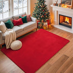 Andecor Soft Area Rug, 4x6 Red Washable Rugs for Living Room Bedroom, Indoor Fluffy Carpets for Dorm Boys Girls Kids Room Nursery Home Decorations