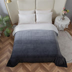 Elegant Comfort Luxury Velvety Feel Blanket, All-Season Lightweight Blanket, Ultra Plush, Soft, Cozy-Fuzzy Flannel Fleece for Couch, Sofa, Bed, Travel, Ombre Design, Full/Queen, Gray