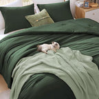WRENSONGE Queen Comforter Set - 3 Pieces Prewashed Deep Forest Comforter Soft Lightweight for All Seasons,Down Alternative Comforters Queen Size with 2 Pillow Shams