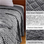 Grey Weighted Blanket for Adults 15lbs, 48"x72", Twin Full Size Cooling Minky Heavy Throw Blanket for 120-160lbs, Soft Winter Thick Big Blankets Weighted Comforter Gift for Sleeping