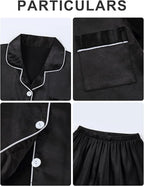 DIPUG 3 Piece Girls Silk Pajamas Set Soft Satin PJs Sleepwear for Comfortable Nights