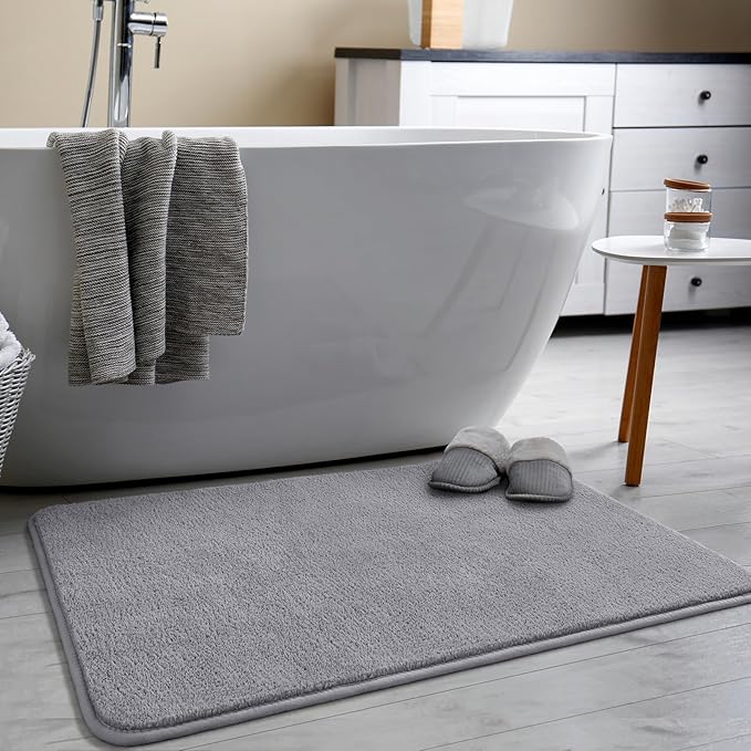 Keeko 2x3 Grey Area Rugs for Bedroom Living Room, Soft Modern Indoor Throw Rugs Low Pile Fluffy Small Rug Door Mat Washable Non Slip Entryway Rug Carpet for Nursery Home Kids Room Decor