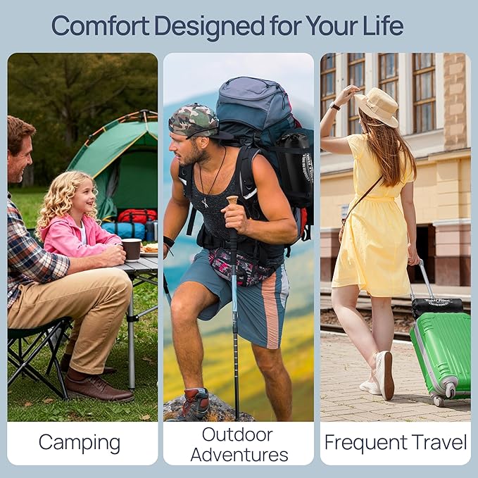 fulocean Small Cooling Memory Foam Pillow for Travel & Camping, Compressible Adjustable Pillow for Medium Firm Neck Knee Lumbar Support,Washable, Ideal Sleeping, Car, Airplane, Backpacking, Gifts