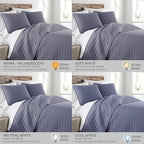 Southshore Fine Living, Inc. Oversized Bedding Quilt, Twin Coverlet Set, Lightweight Bedding, Soft Coverlet 2-Piece Set with One Matching Quilted Pillow Sham, All Season Twin/XL Bedspread, Denim