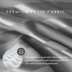 MR&HM Satin Bed Sheets, Full Size Sheets Set, 4 Pcs Silky Bedding Set with 15 Inches Deep Pocket for Mattress (Full, Dark Grey Striped)
