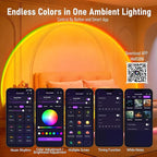 XEBKOR Astronaut Sunset Lamp Projector - 720° Magnetic Rotating RGB LED Night Light, 16M Colors Smart APP Control, Aesthetic Room Decor & Mood Lighting, Unique Space Gifts for Kids Teen Girls Adults