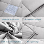 Weighted Idea Weighted Blanket for Adults (Light Grey,48"x72",12lbs) Cooling Breathable Heavy Blanket with Premium Glass Beads All-Season Soft Thick Comfort