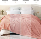 Exclusivo Mezcla Fleece Bed Blankets Queen Size, Ultra Soft, Lightweight and Fuzzy Dusty Pink Blanket for Women, Home Decor, 90x90 Inches