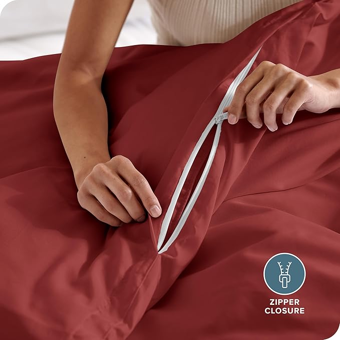 Bare Home Bedding Duvet Cover California King Size - Premium 1800 Super Soft Collection - Lightweight, Cooling - Soft Breathable Bedding Duvet Cover (Cal King, Rosewood)