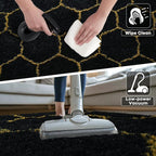Fluffy 5x8 Area Rugs for Bedroom Living Room,Thick Shag Throw Floor Carpet,Soft Shaggy Bedside Non-Slip Rug Black Gold