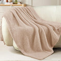 Exclusivo Mezcla Fleece Camel Throw Blanket for Couch Sofa, Ultra Soft, Lightweight and Fluffy Blankets for Women, All Season, 50x60 Inches