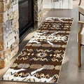 Western Runner Rug,2x8ft,Farmhouse Cow Print Runner Rug,Southwestern Native American Aztec Kitchen Rugs,Soft Non-Slip Washable Rustic Cabin Decor Cowhide Rugs,for Hallways Entry Western Decor