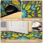 Area Rug 2x3 ft Rug Washable Boho Rugs Non Slip Low Pile Floral Small Carpet for Bedroom, Bedside, Kids Room, Office, Dining Room (Green Leaf, 2x3 ft)