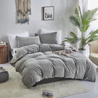 CLOTHKNOW Grey Velvet Comforter Set Twin/Twin XL 3Pcs Gray Fluffy Bedding Comforter Sets Gray Comforter Twin Sets Soft Grey Comforter Sets