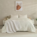 Chunky Knit Blanket Throw 50x60 Inches,Handmade Cable Knit Crochet Blanket,Cozy Lightweight All Season,Wrinkle-Resistant Polyester for Couch Bed Sofa Reading Nook, Beige