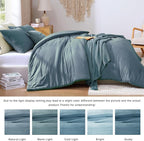 WRENSONGE King Size Comforter Set - 3 Pieces Oxford Blue Comforter Prewashed Soft Lightweight for All Seasons,Fluffy Down Alternative Comforter King Size with 2 Pillow Shams