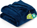 Utopia Bedding Fleece Blanket Twin Size Navy (60x80 Inches) Ultra Soft Warm Lightweight Microfiber Breathable Anti-Static Cozy Winter Bed Blanket, All-Season Home Decor Gift for Men & Women