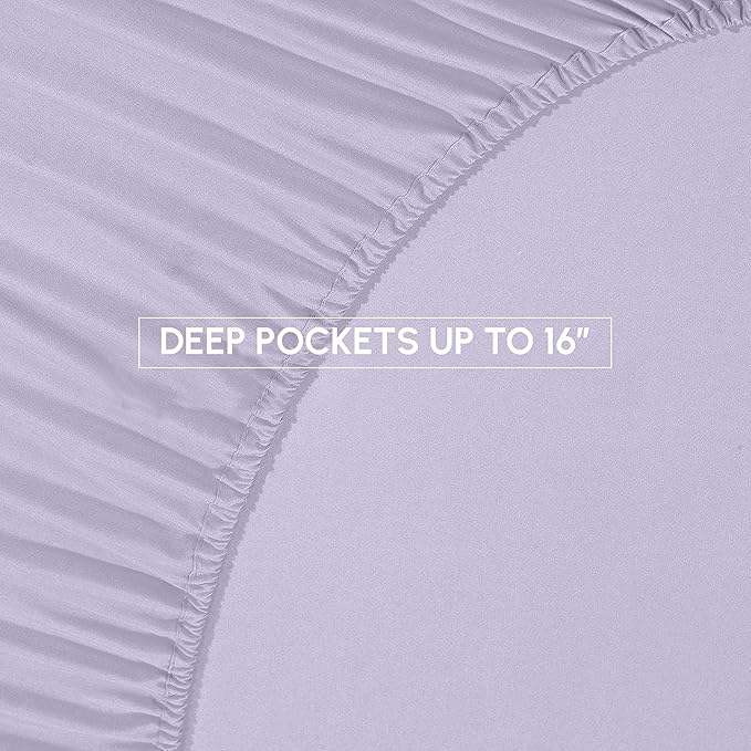 Elegant Comfort 8-Piece Pinch Pleated Comforter Set - All Season Complete Bed in a Bag, Includes 4pc Smart Sheet Set, Bed Skirt, Comforter, Matching Pillowcases and Shams, Twin/Twin XL, Lavender