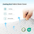 EGOHOME Cooling Shredded Memory Foam Pillows for Hot Sleepers, Adjustable Bed Pillows for Side, Back or Stomach Sleepers, Neck Pillows for Sleeping, Queen Pillow with Removable Cover(1PC)