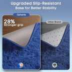 Ophanie Upgrade Rugs Fluffy Shaggy Soft Area Rug Non-Slip Indoor Floor Carpet 3x5 Ft Navy Blue